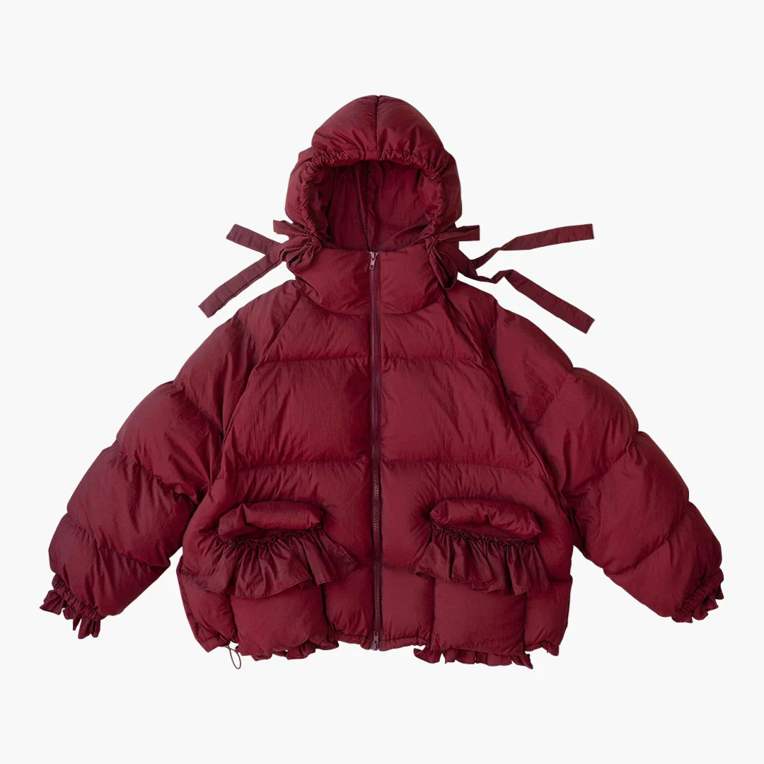 Veste matelassée oversize femme style rétro décontracté d'hiver - Image 8