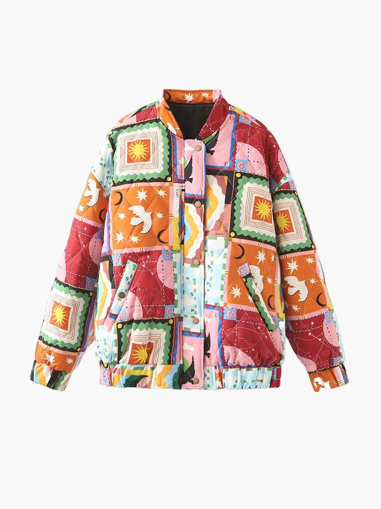 Veste matelassée patchwork style bohème pour femme - Mode urbaine et originale - Image 7