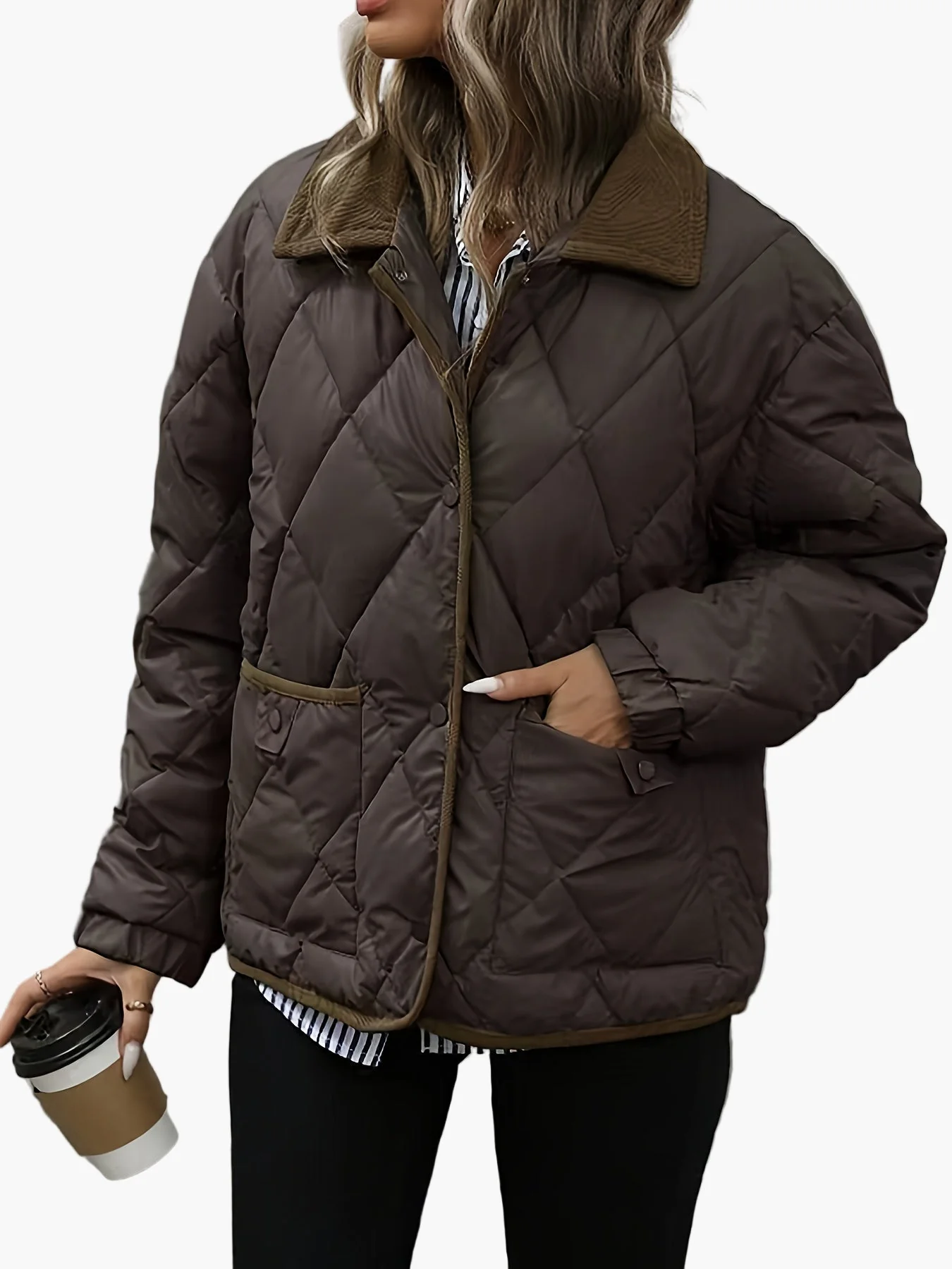 Veste matelassée style vintage pour femme, idéale pour l'automne et l'hiver - Image 2