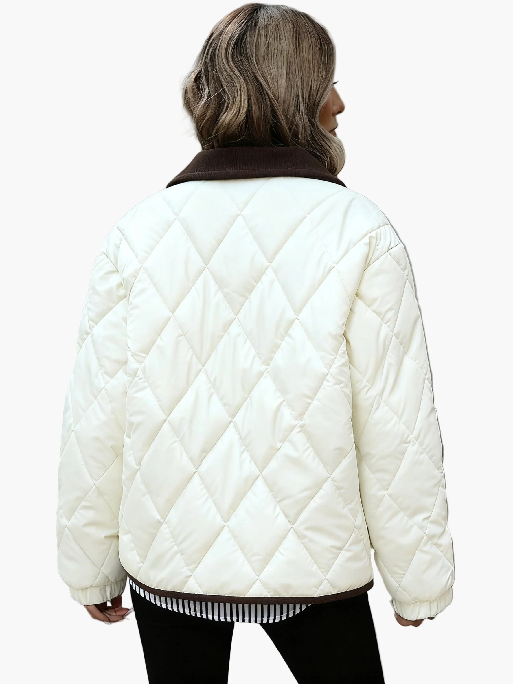 Veste matelassée style vintage pour femme, idéale pour l'automne et l'hiver - Image 5