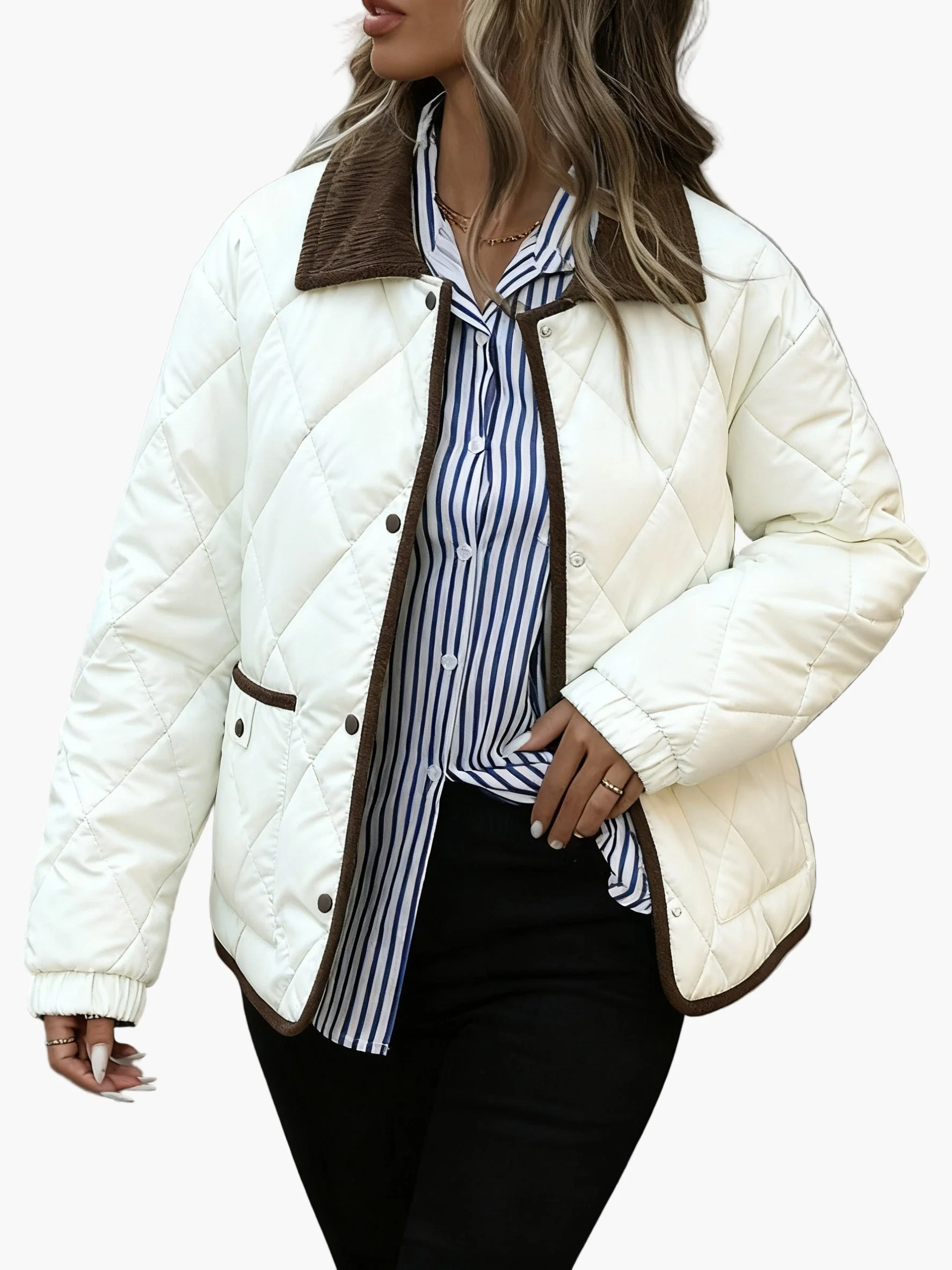 Veste matelassée style vintage pour femme, idéale pour l'automne et l'hiver - Image 9