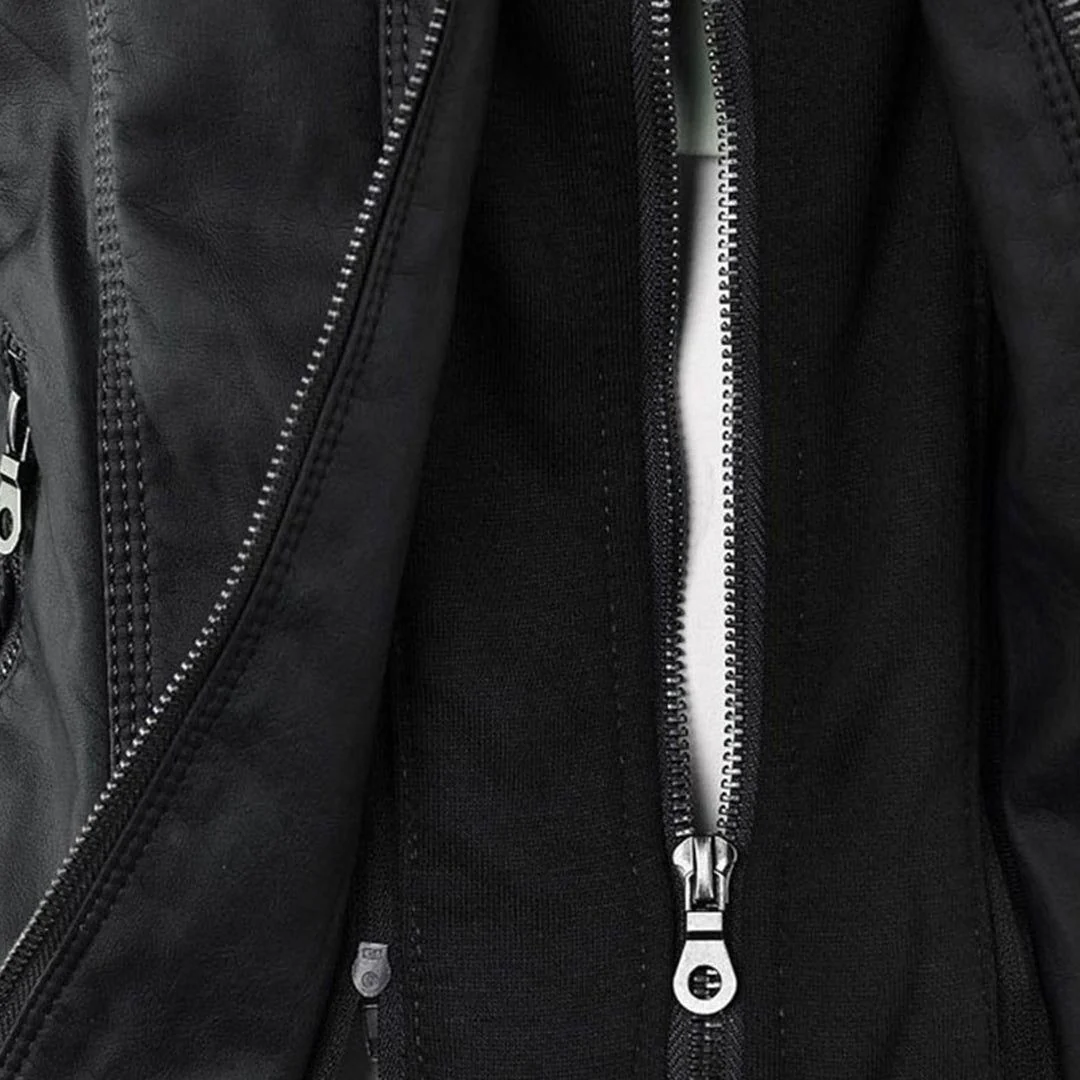 Veste mi-saison à capuche pour femme style motard urbaine élégante - Image 17