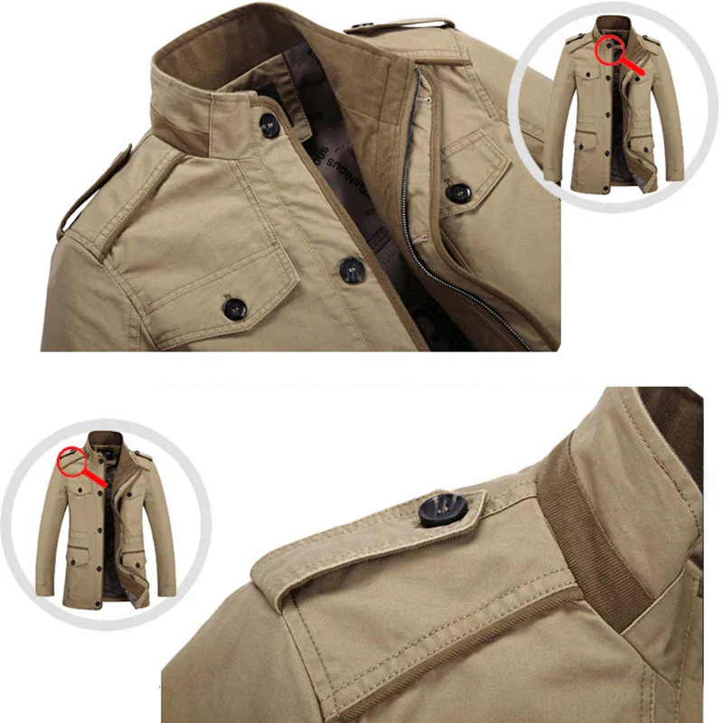 Veste militaire décontractée pour homme style urbain – Manteau automne/hiver élégant - Image 5