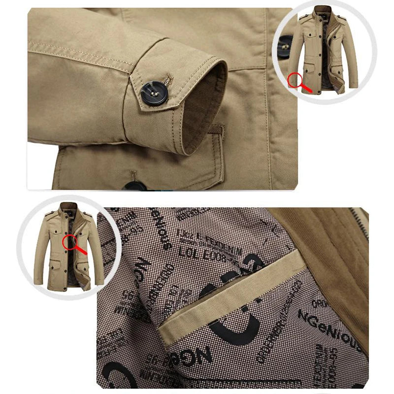 Veste militaire décontractée pour homme style urbain – Manteau automne/hiver élégant - Image 6