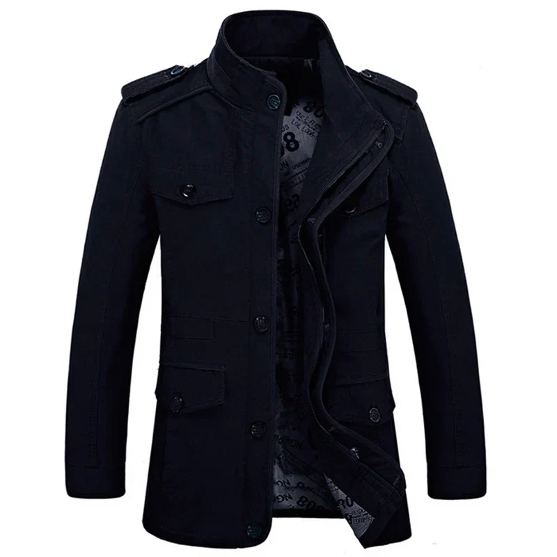 Veste militaire décontractée pour homme style urbain – Manteau automne/hiver élégant - Image 8