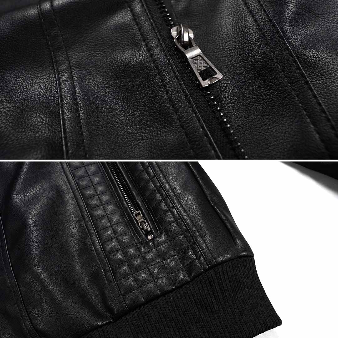 Veste Motard à Capuche pour Homme Style Urbain Décontracté - Image 5