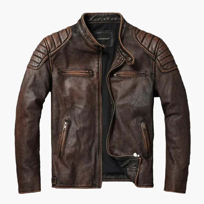 Veste motard ajustée pour homme style urbain tendance - Image 4