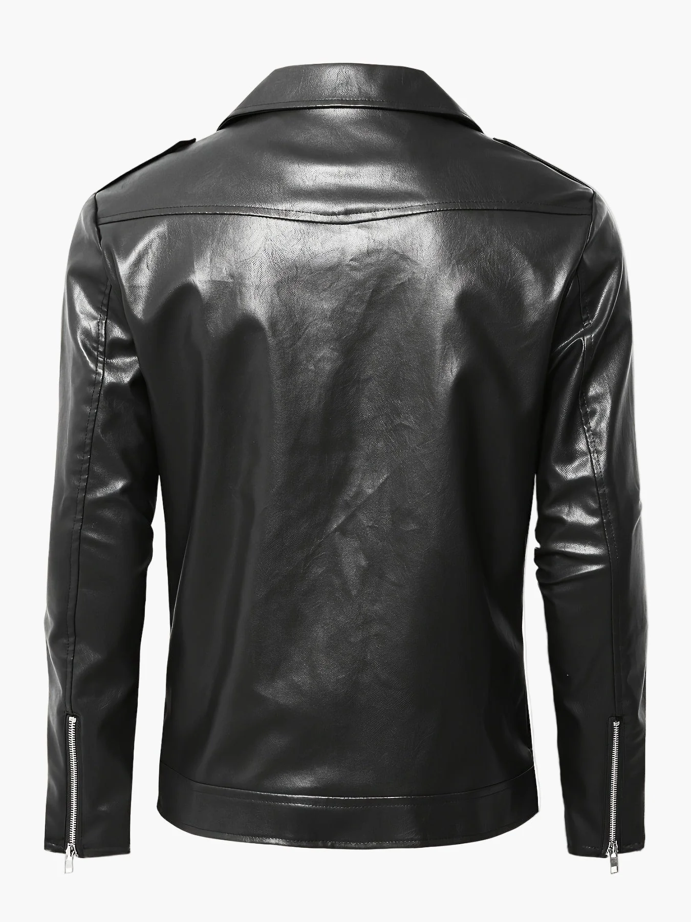 Veste Motard Homme Style Vintage à Fermeture Zippée pour Look Urbain - Image 4