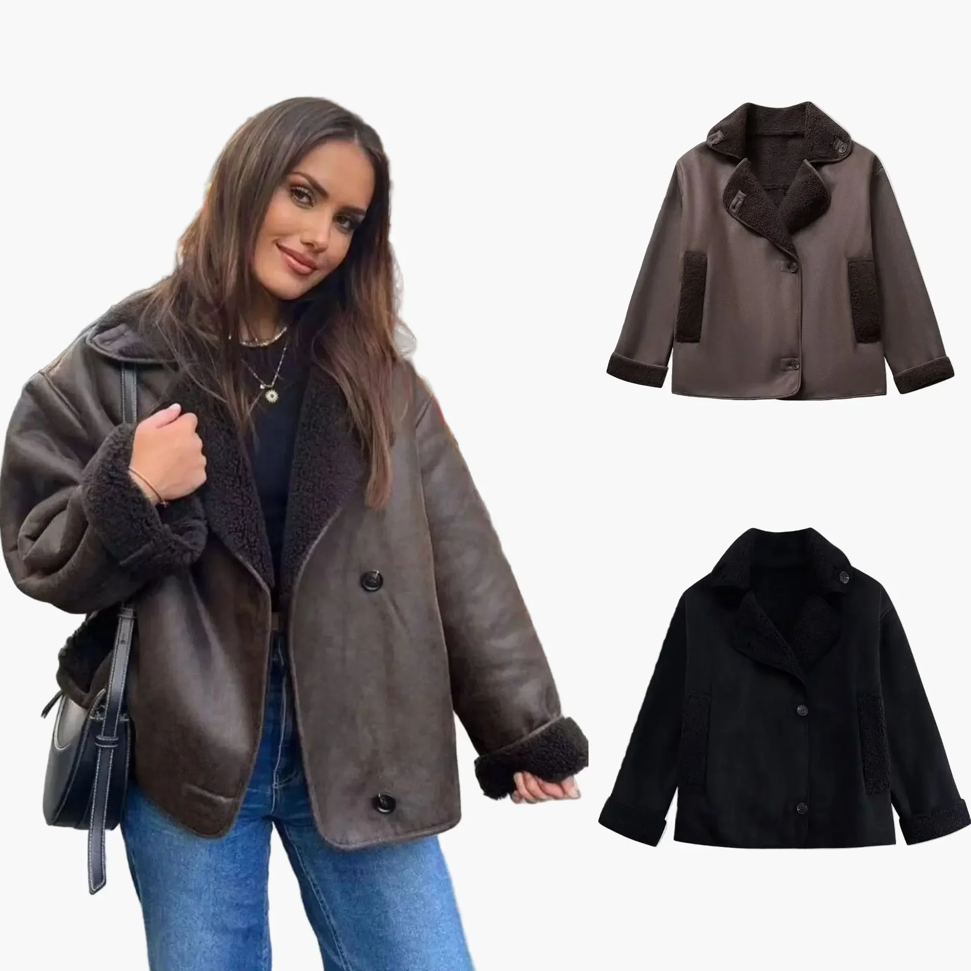 Veste Oversize Femme Style Urbain Élégant pour Automne et Hiver - Image 2