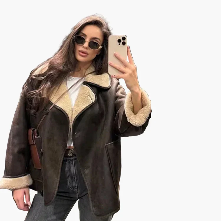 Veste Oversize Femme Style Urbain Élégant pour Automne et Hiver - Image 3