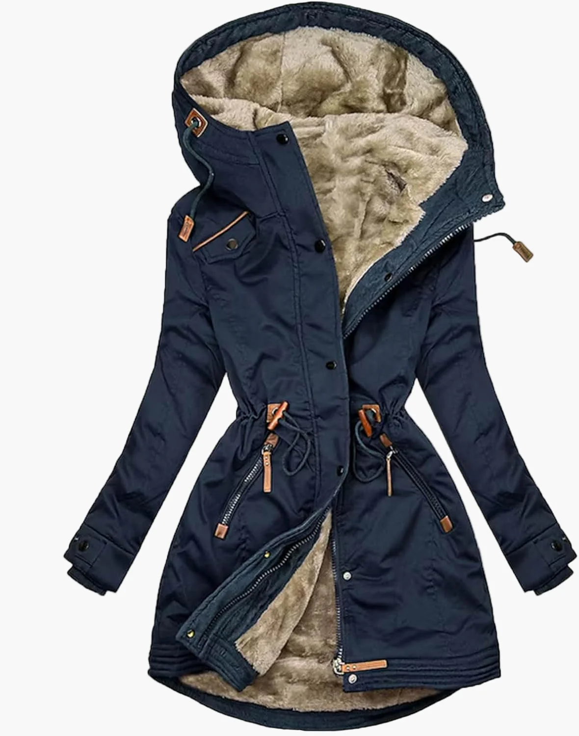 Veste parka femme doublée polaire style urbain pour hiver et activités extérieures - Image 2