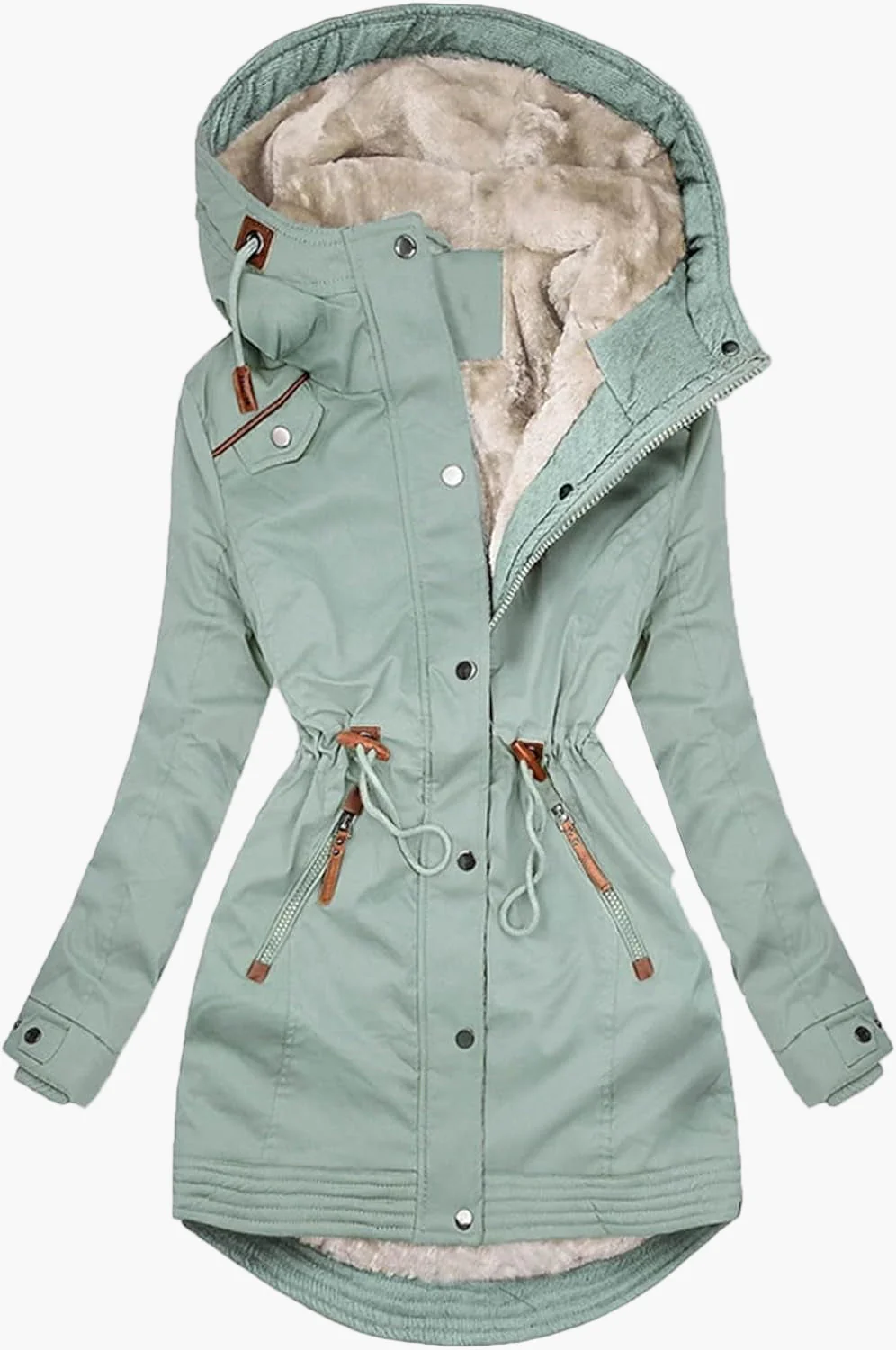 Veste parka femme doublée polaire style urbain pour hiver et activités extérieures - Image 3