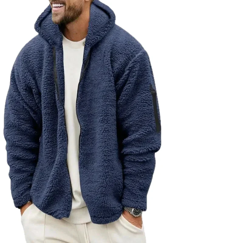 Veste polaire à capuche style décontracté pour homme – Idéale pour l'automne et l'hiver - Image 4