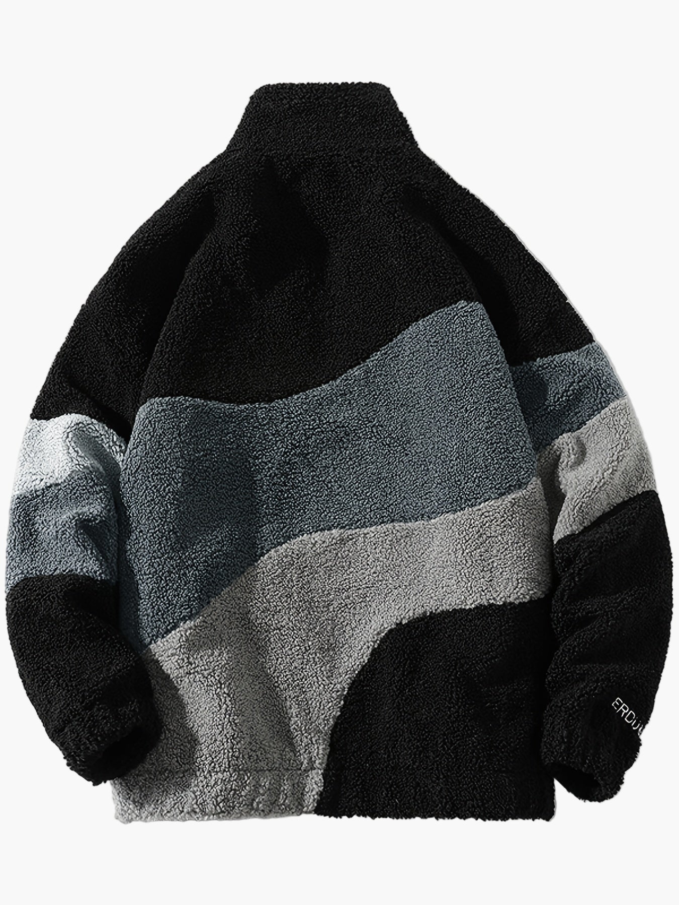 Veste polaire homme style universitaire à col montant et fermeture zippée pour look décontracté - Image 10