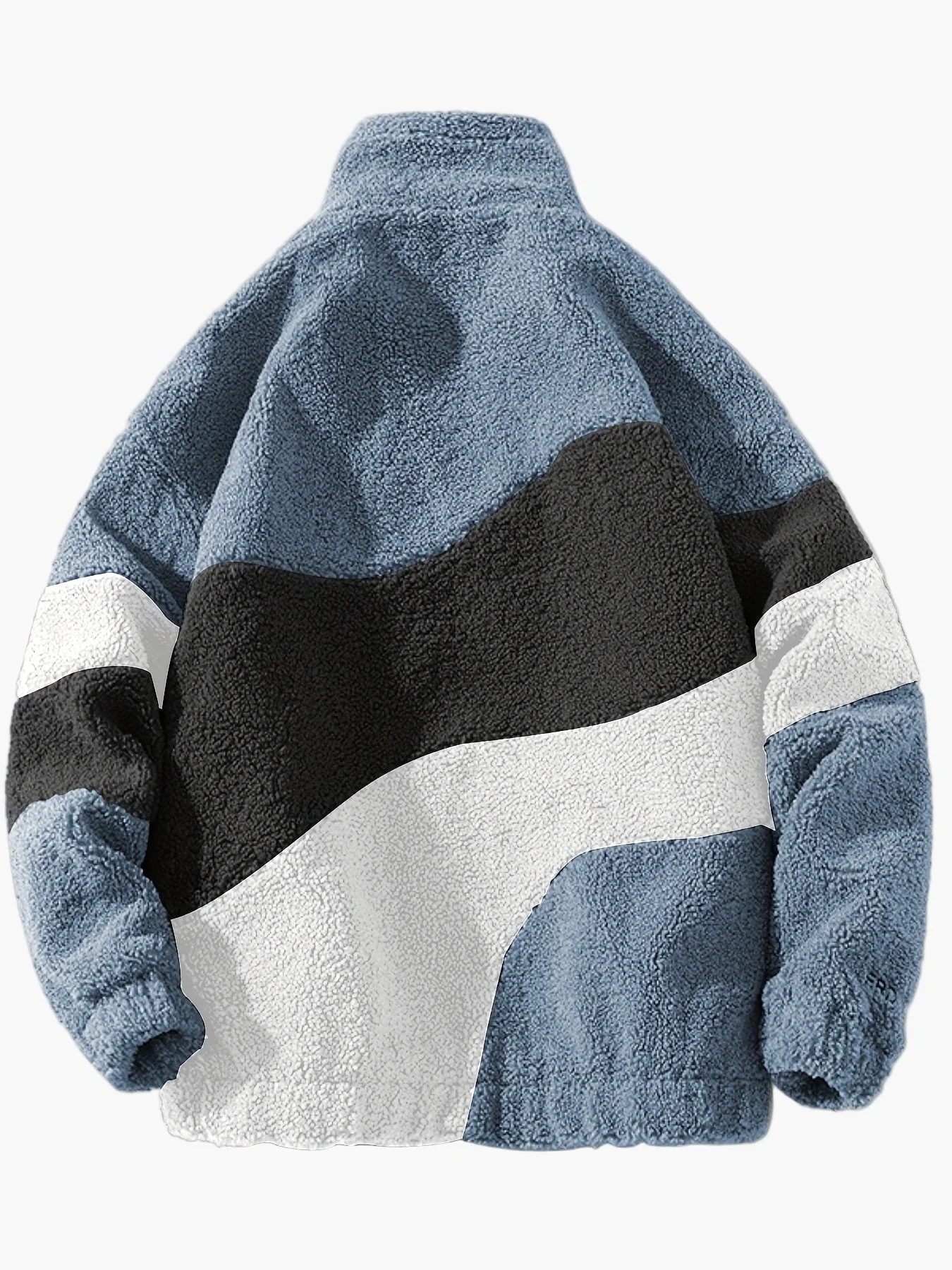 Veste polaire homme style universitaire à col montant et fermeture zippée pour look décontracté - Image 6