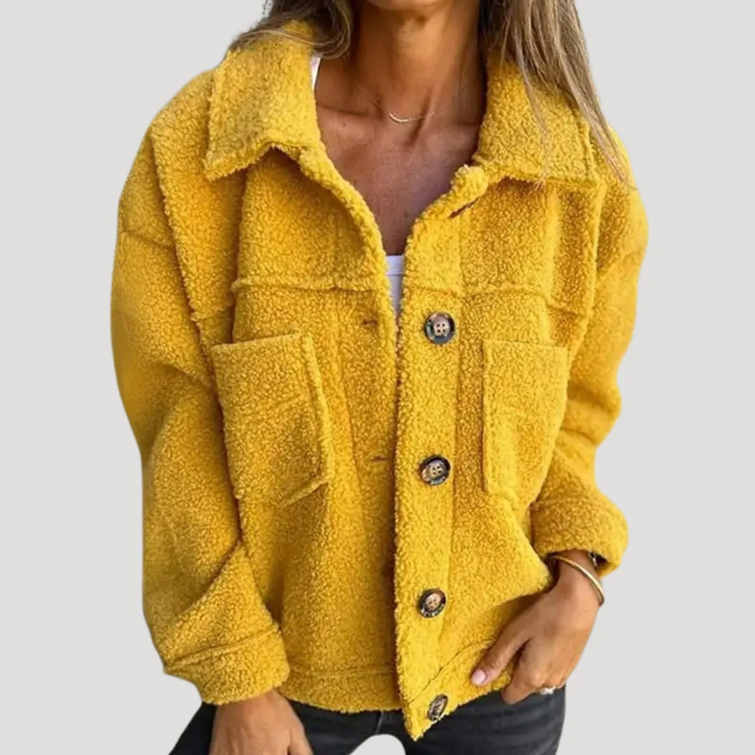 Veste polaire sherpa femme style décontracté tendance automne-hiver - Image 3