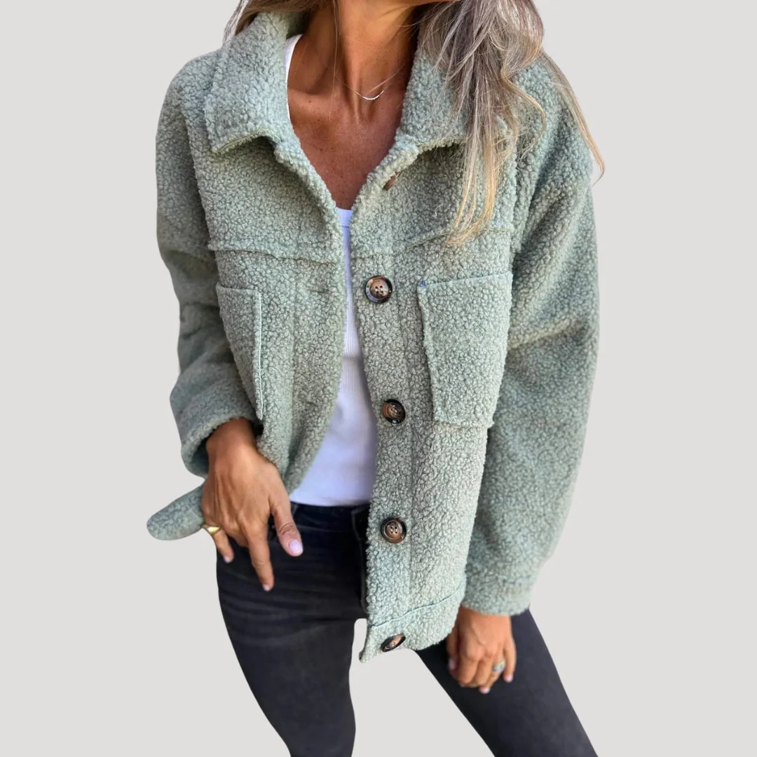 Veste polaire sherpa femme style décontracté tendance automne-hiver - Image 4
