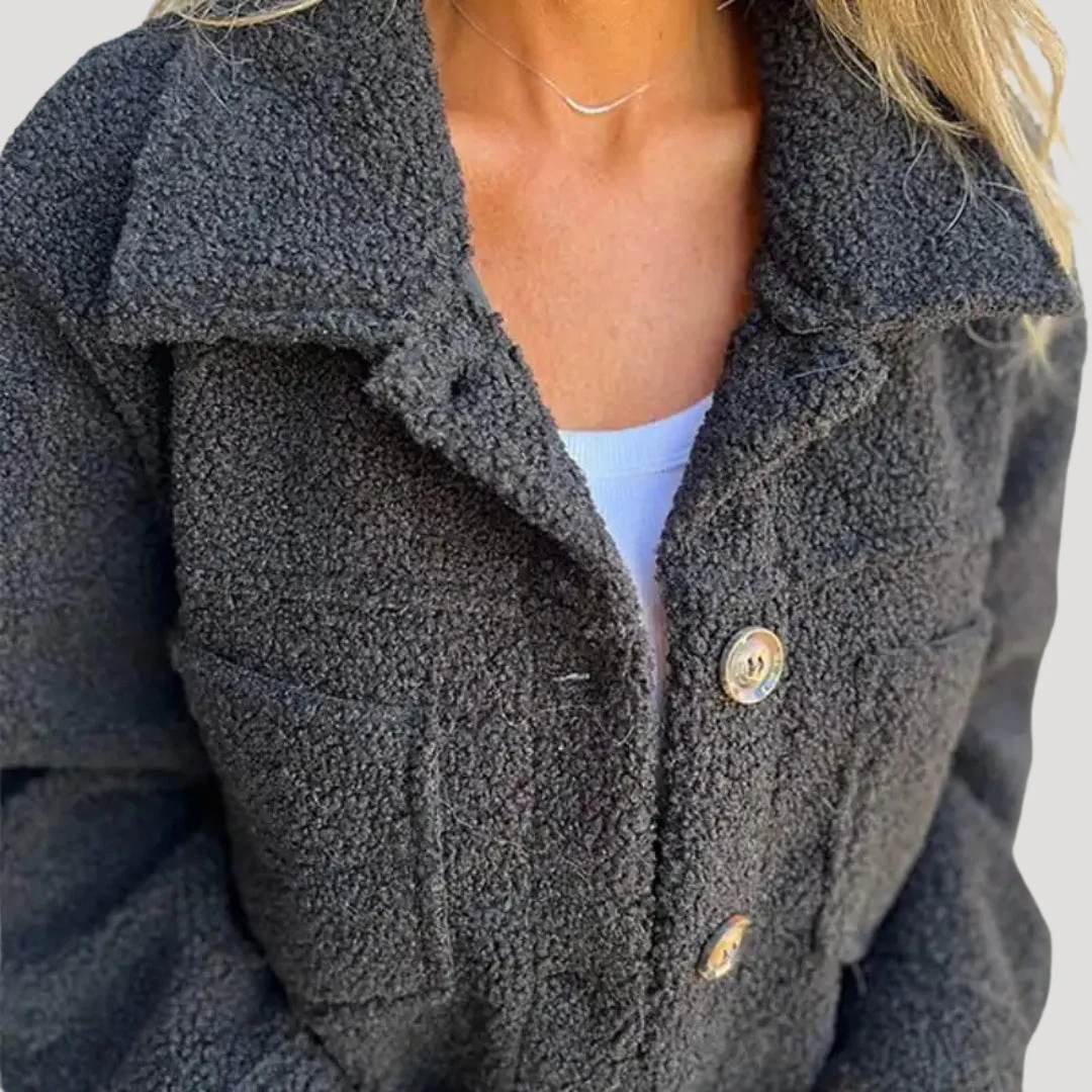 Veste polaire sherpa femme style décontracté tendance automne-hiver - Image 5