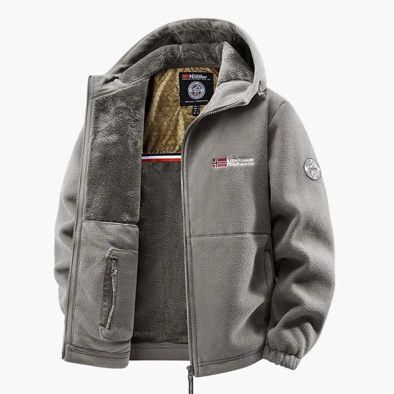 Veste polaire thermique d'extérieur pour homme - Style norvégien, idéale pour l'hiver et les activités outdoor - Image 2