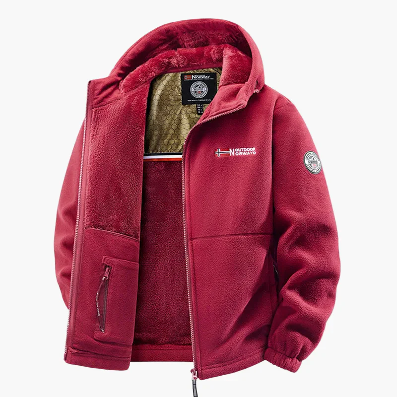 Veste polaire thermique d'extérieur pour homme - Style norvégien, idéale pour l'hiver et les activités outdoor - Image 3