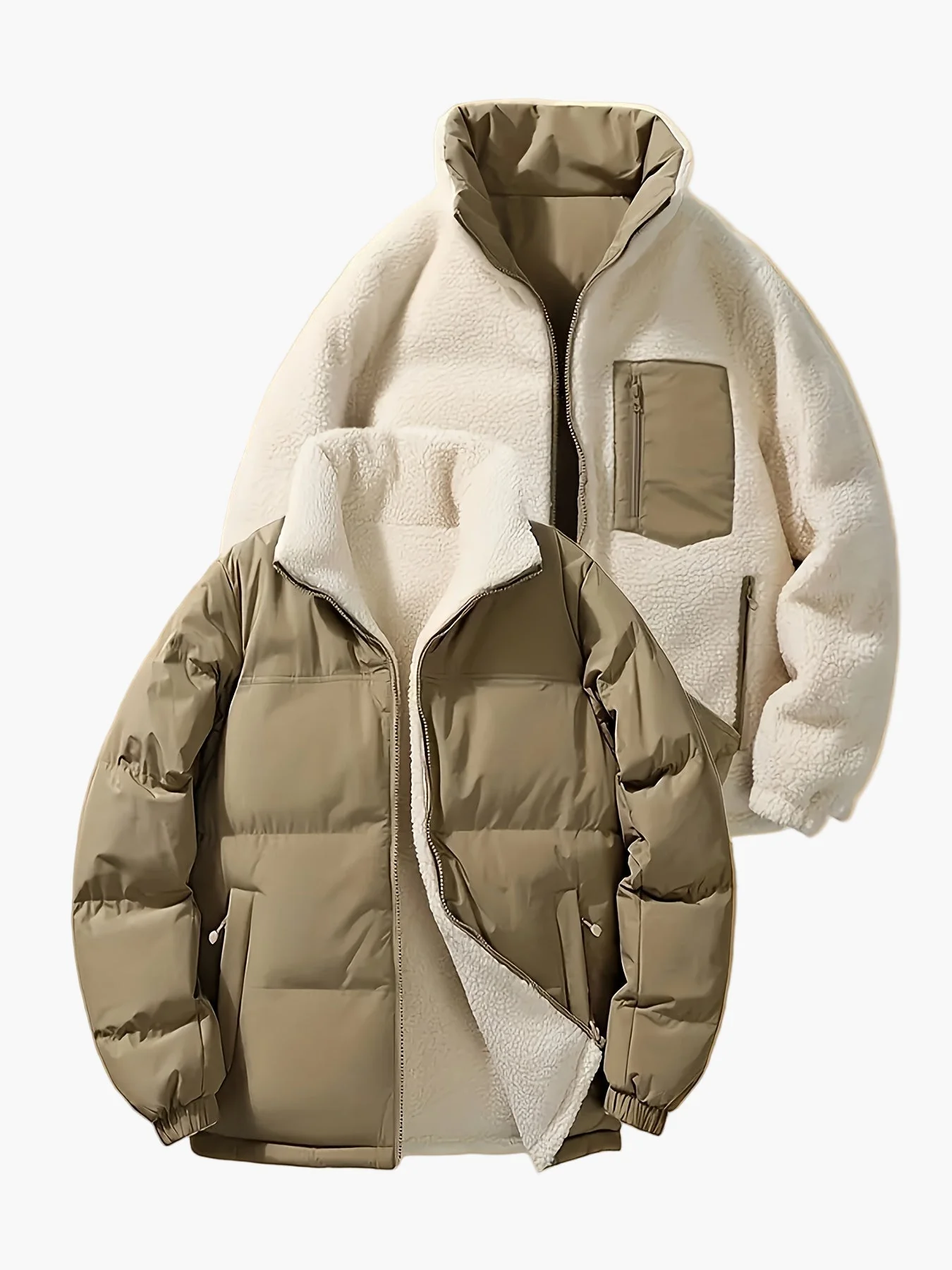 Veste réversible homme style casual chaude pour automne/hiver - Image 2