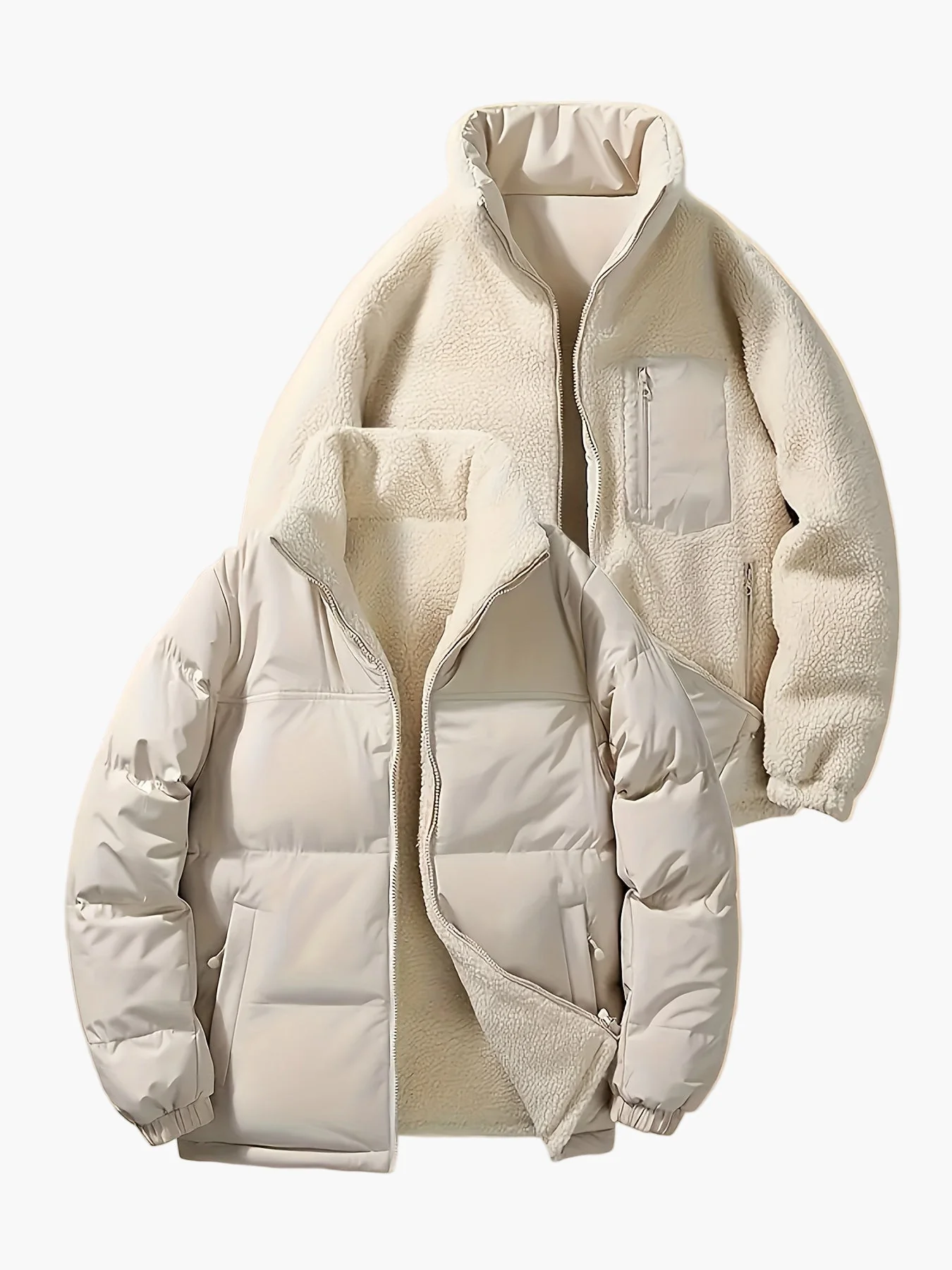 Veste réversible homme style casual chaude pour automne/hiver - Image 3