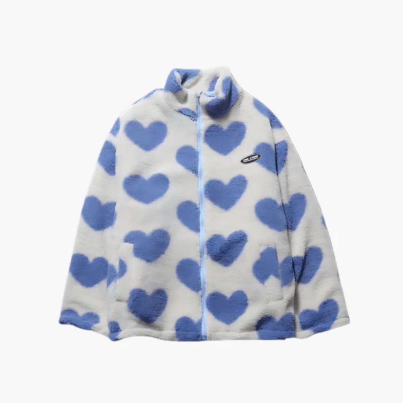 Veste Réversible Polaire Cœur à Capuche pour Femme - Style Décontracté Polyvalent - Image 4