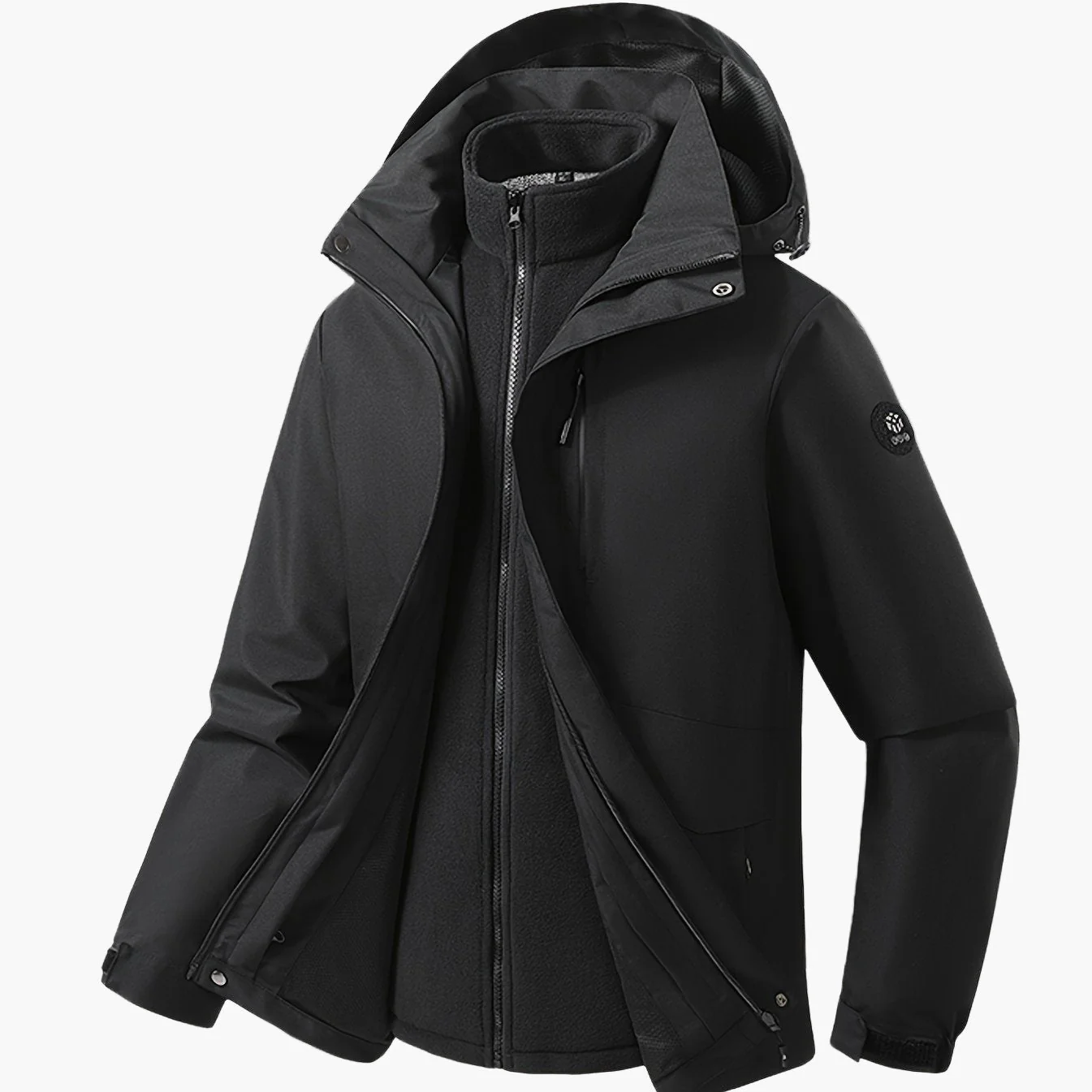 Veste Softshell Homme 3-en-1 à Capuche Style Urbain Décontracté - Image 7