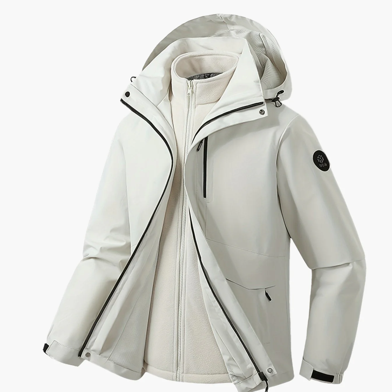 Veste Softshell Homme 3-en-1 à Capuche Style Urbain Décontracté - Image 9