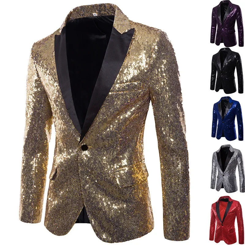 Veste de soirée homme à paillettes multicolores, style festif pour événements et fêtes - Image 11