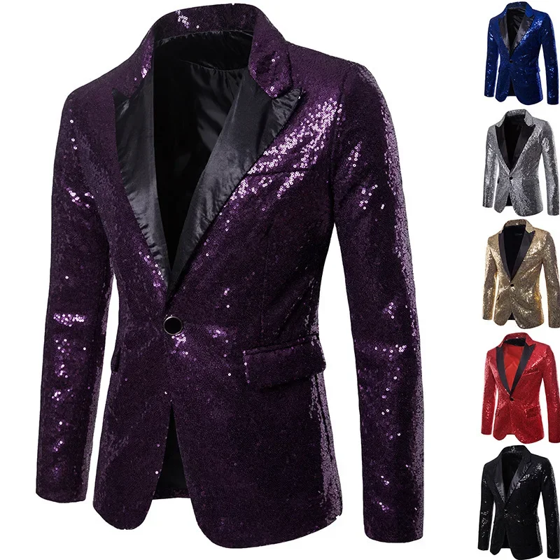 Veste de soirée homme à paillettes multicolores, style festif pour événements et fêtes - Image 12