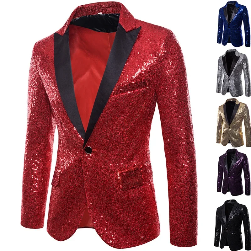 Veste de soirée homme à paillettes multicolores, style festif pour événements et fêtes - Image 13