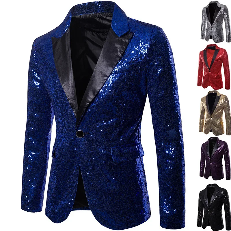 Veste de soirée homme à paillettes multicolores, style festif pour événements et fêtes - Image 15