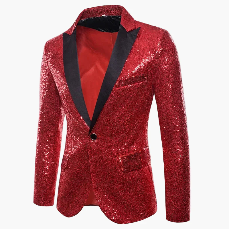 Veste de soirée homme à paillettes multicolores, style festif pour événements et fêtes - Image 2
