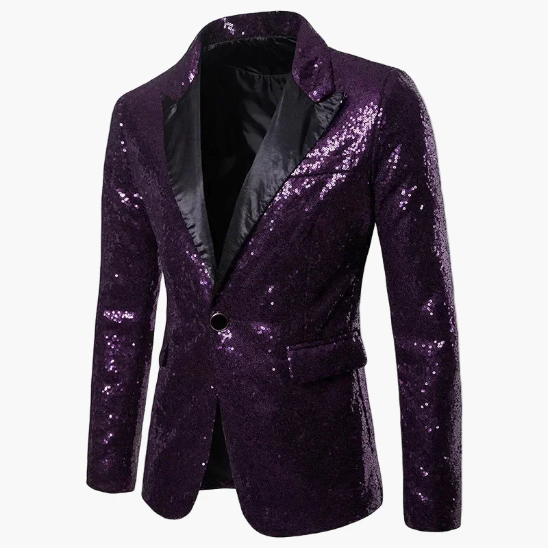 Veste de soirée homme à paillettes multicolores, style festif pour événements et fêtes - Image 3