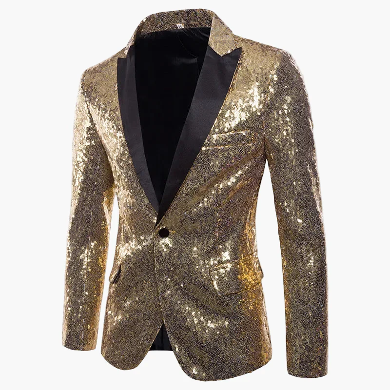 Veste de soirée homme à paillettes multicolores, style festif pour événements et fêtes - Image 8