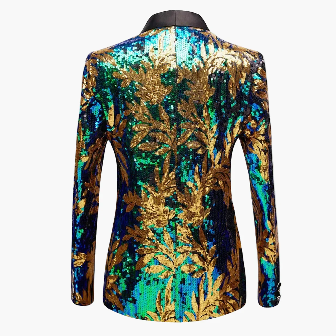 Veste de soirée homme style smoking à sequins motif botanique – Élégance pour événements spéciaux - Image 2