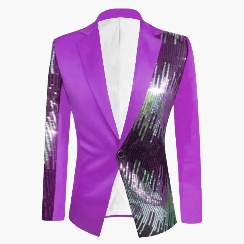 Veste de soirée homme style cabaret chic à paillettes – Idéale pour fête, spectacle et événement - Image 3