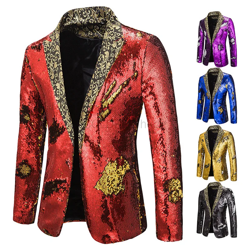Veste de soirée homme style luxe à paillettes pour événements festifs et spectacles - Image 7