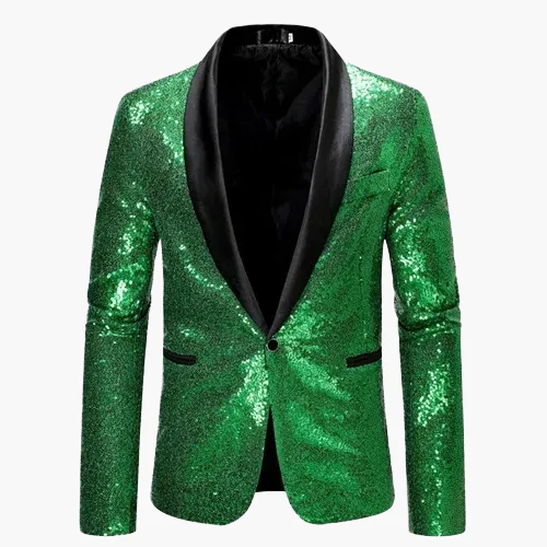 Veste de soirée homme style smoking, motif géométrique brillant, idéale pour fêtes et événements élégants - Image 10