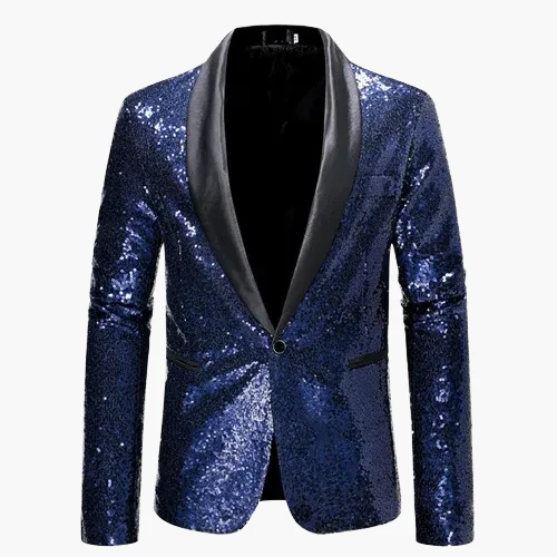 Veste de soirée homme style smoking, motif géométrique brillant, idéale pour fêtes et événements élégants - Image 11