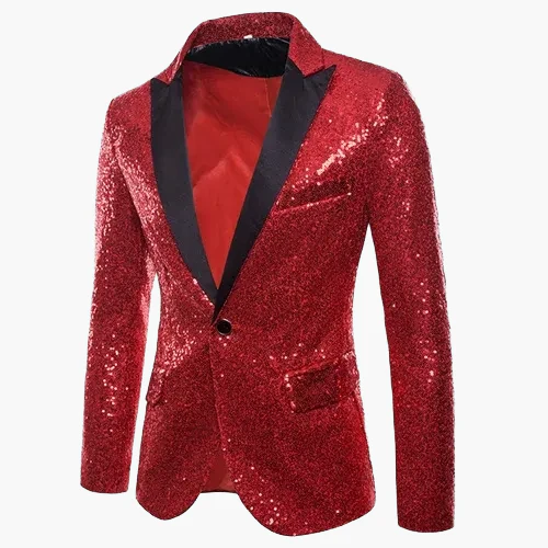 Veste de soirée homme style smoking, motif géométrique brillant, idéale pour fêtes et événements élégants - Image 14
