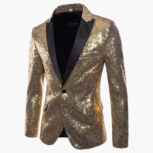 Veste de soirée homme style smoking, motif géométrique brillant, idéale pour fêtes et événements élégants - Image 15