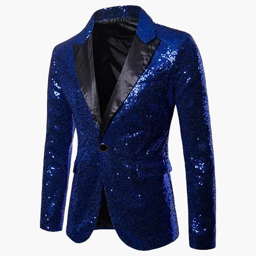 Veste de soirée homme style smoking, motif géométrique brillant, idéale pour fêtes et événements élégants - Image 16