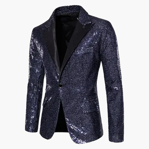 Veste de soirée homme style smoking, motif géométrique brillant, idéale pour fêtes et événements élégants - Image 17