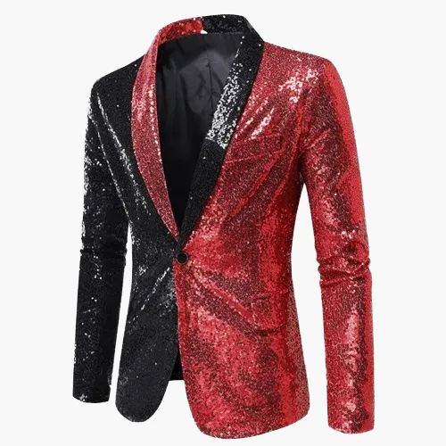 Veste de soirée homme style smoking, motif géométrique brillant, idéale pour fêtes et événements élégants - Image 20