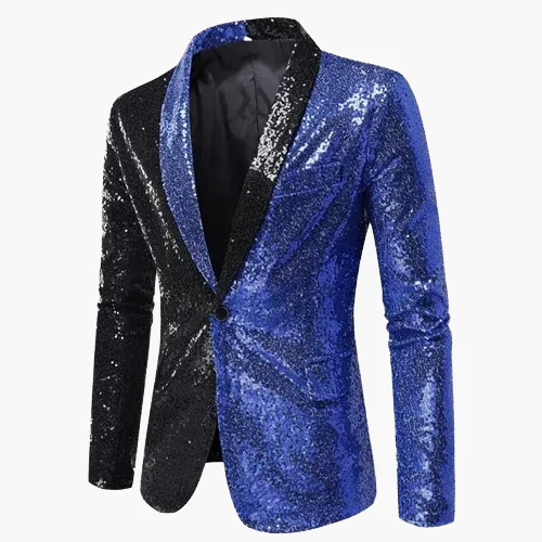 Veste de soirée homme style smoking, motif géométrique brillant, idéale pour fêtes et événements élégants - Image 21
