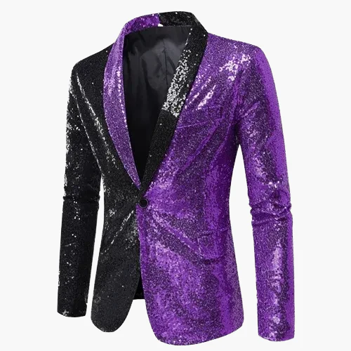 Veste de soirée homme style smoking, motif géométrique brillant, idéale pour fêtes et événements élégants - Image 22