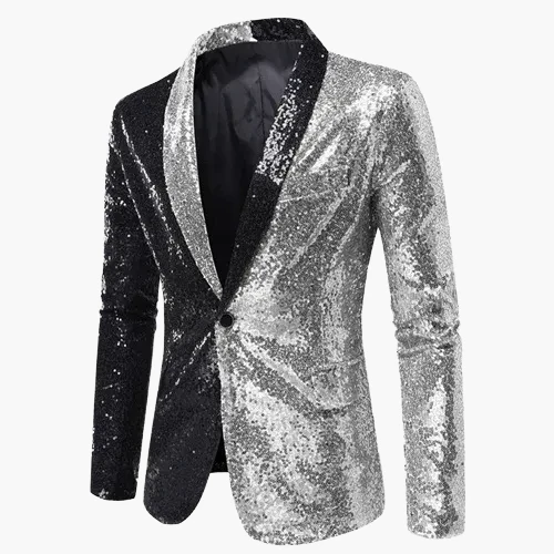 Veste de soirée homme style smoking, motif géométrique brillant, idéale pour fêtes et événements élégants - Image 23