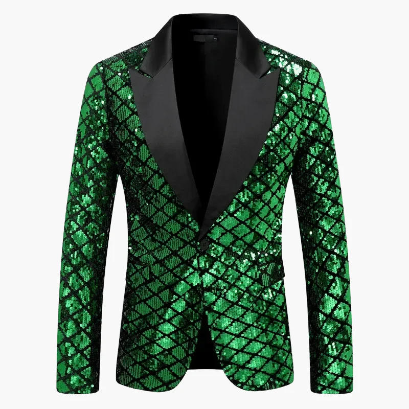 Veste de soirée homme style smoking, motif géométrique brillant, idéale pour fêtes et événements élégants - Image 6